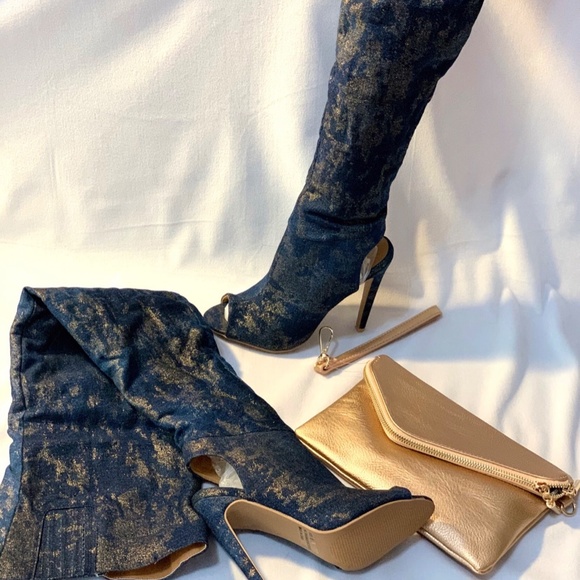 Sexy Peep Toe Thigh High Boots - Picture 2 of 3